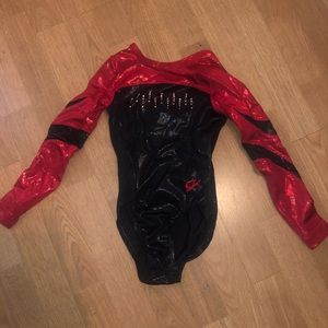 Black long sleeve gymnastics leotard